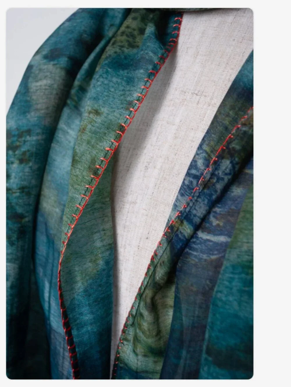 Neeru Kumar cotton and silk scarf - blues